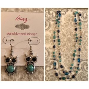 Beautiful Blues Jewelry set! Earrings and 2 necklaces.